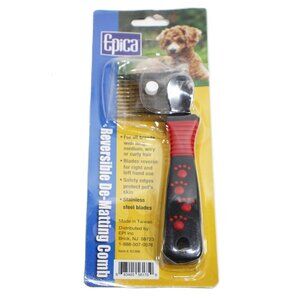 Epica De-Matting Comb for Dogs and Cats with Medium to Longhaired Curly Hair Red